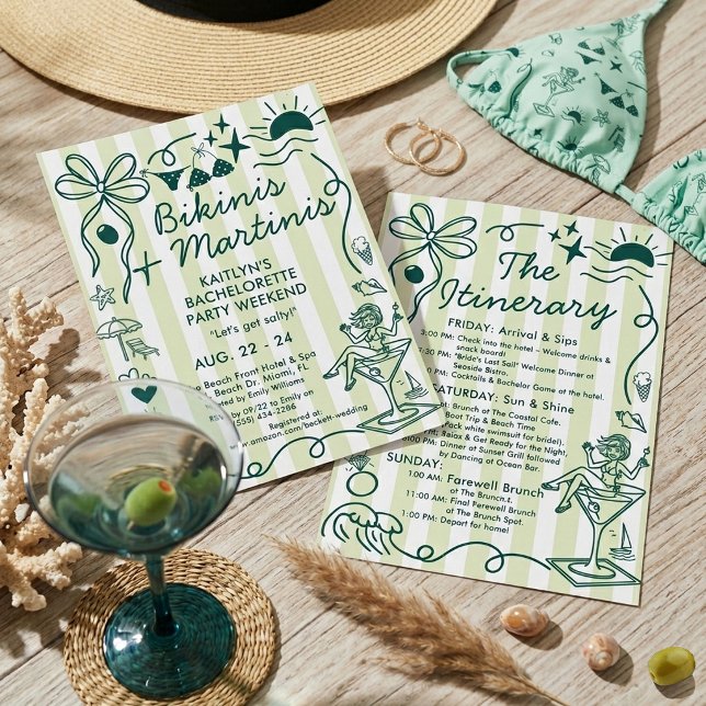 Bikinis & Martinis Programme de la soirée d'enterr (Créateur téléchargé)