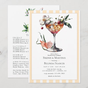 Bikinis & Martinis Tropical Bachelorette Weekend Invitation