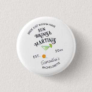 Bikinis & Martinis Tropical Pool Hen Bachelorette 1 Inch Round Button
