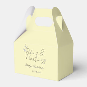 Bikins & Martinis bachelorette party yellow retro Favor Box