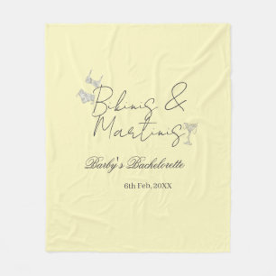 Bikins & Martinis bachelorette party yellow retro Fleece Blanket