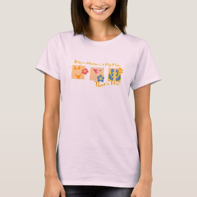 Bikni's Martini's & Flip Flops T-Shirt (Front)