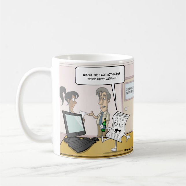 Bilan comptable douteux Punny Coffee Mug (Gauche)