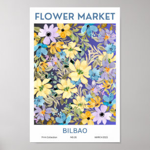 Bilbao Colourful Flower Market  Poster