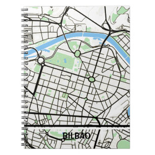 Bilbao minimalist map notebook - Natural color
