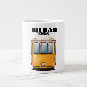 Bilbao Spain tram travel poster Large Coffee Mug