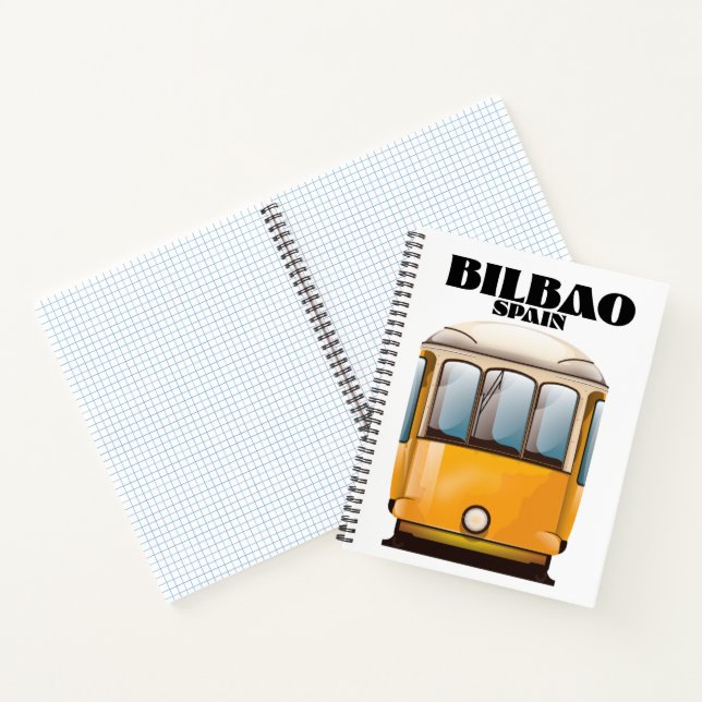 Bilbao Spain tram travel poster Notebook (Inside)