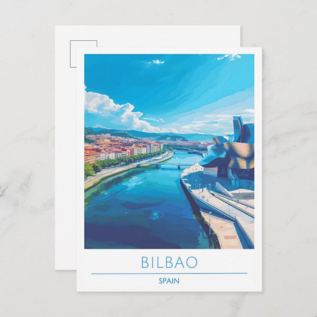 Bilbao Spain Vintage Travel  Postcard (Front/Back)