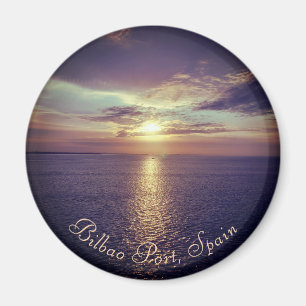 Bilbao Sunrise Over The Ocean Fridge Magnet