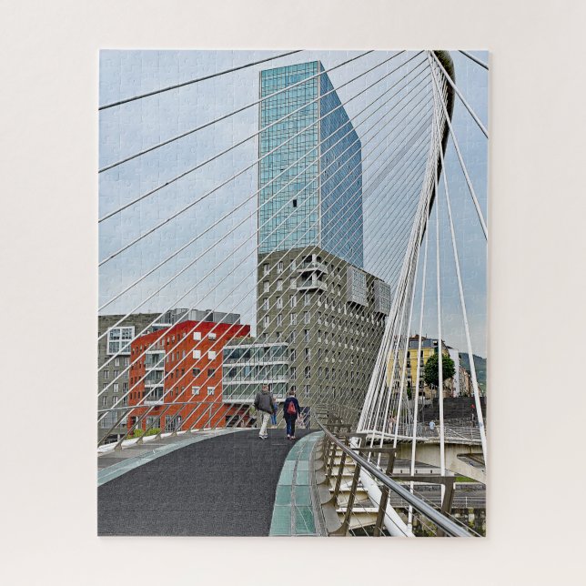 Bilbao. Zubizuri or the Campo Volantin Bridge. Jigsaw Puzzle (Vertical)