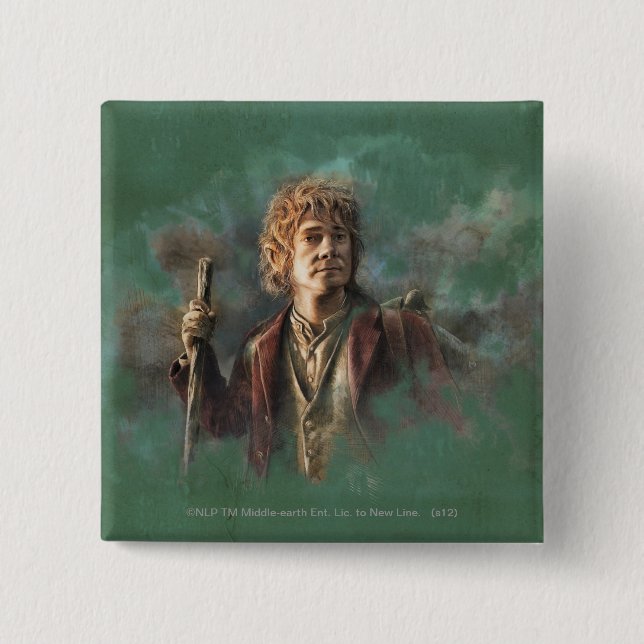BILBO BAGGINS™ Illustration 2 Inch Square Button (Front)