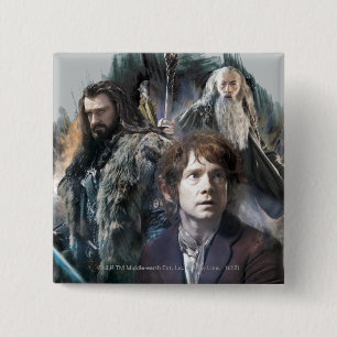 BILBO BAGGINS™, THORIN OAKENSHIELD™, & Gandalf 2 Inch Square Button