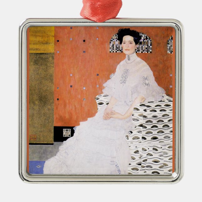 Bildnis Fritza Riedler by Gustav Klimt Metal Ornament (Front)