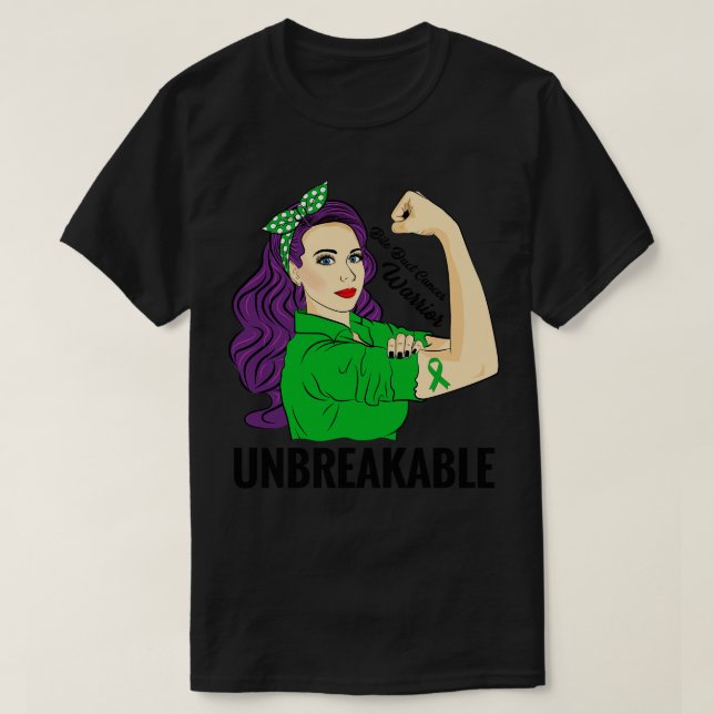Bile Duct Awareness Warrior Unbreakable T-Shirt (Design Front)