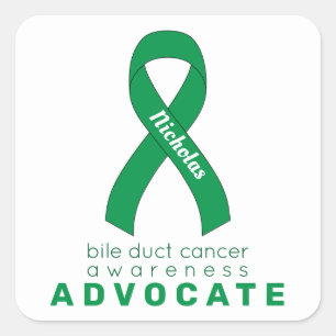 Bile Duct Cancer Advocate White Square Sticker