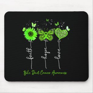 Bile Duct Cancer Awareness Faith Hope Love Leopard Mouse Pad