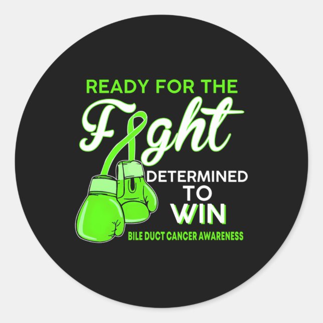 Bile Duct Cancer Awareness Green Butterfly  Classic Round Sticker (Front)
