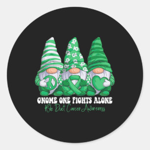 Bile Duct Cancer Awareness Month Green Ribbon Gnom Classic Round Sticker