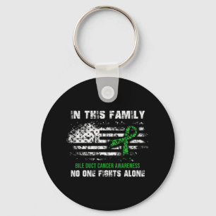 Bile Duct Cancer Awareness Warrior American Flag  Keychain