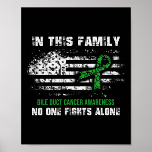 Bile Duct Cancer Awareness Warrior American Flag Poster