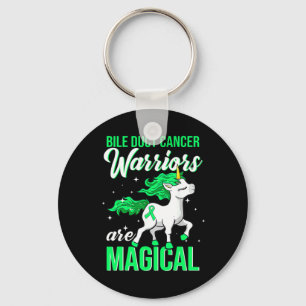 Bile Duct Cancer Awareness Warrior Fun Unicorn Keychain