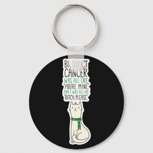 Bile Duct Cancer Fighter Fun Please Quote Cute Cat Keychain