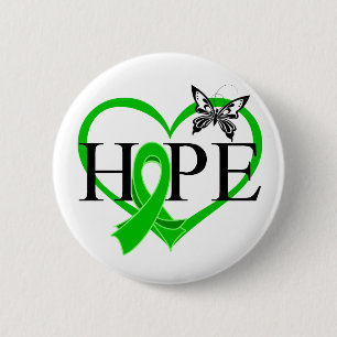 Bile Duct Cancer Hope Butterfly Heart Décor 2 Inch Round Button