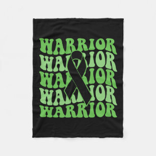 Bile Duct Cancer Warrior Green Ribbon Awareness Fleece Blanket