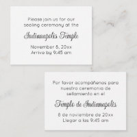 Bilingual Black Script Temple Sealing Invitation