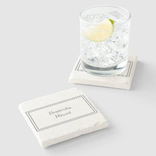 Bilingual Black & White Spanish Bendecido Blessed Stone Coaster