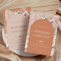 Bilingual Boho Modern Terracotta Quinceanera