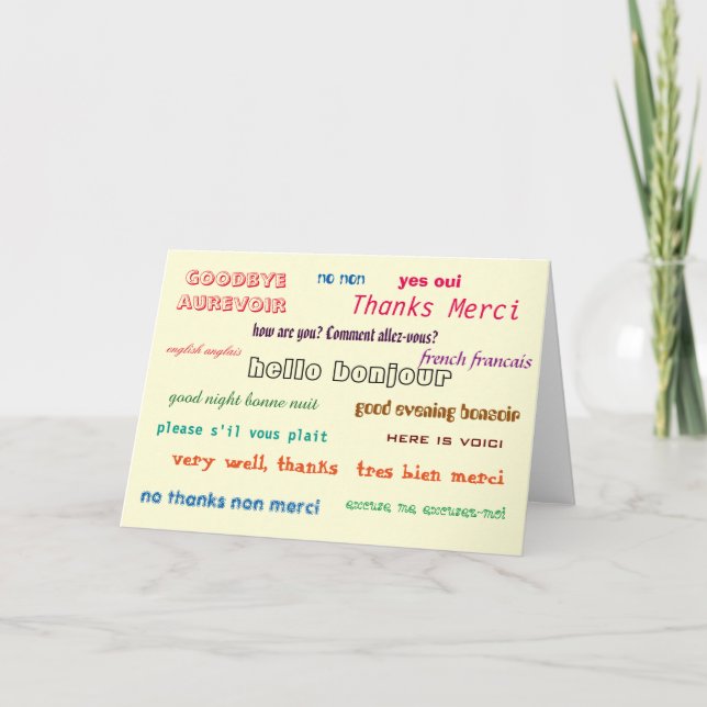 bilingual card French English basic (Front)