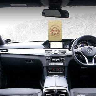 Bilingual Christmas Spanish Gold Burgundy Birds Air Freshener