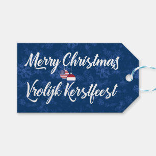 Bilingual Dutch American Holiday Gift Tags