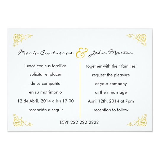 Bilingual English Spanish Wedding Invitation | Zazzle.ca