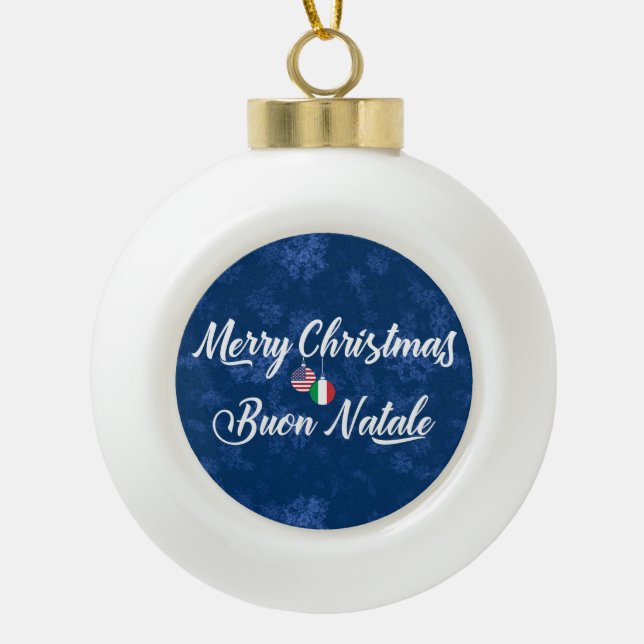 Bilingual Italian American Holiday Ornament (Front)