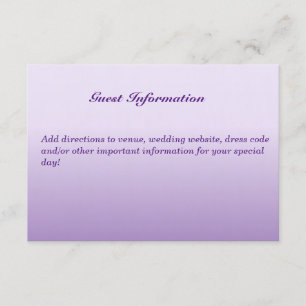 Bilingual Purple Wedding Guest Invitation Card
