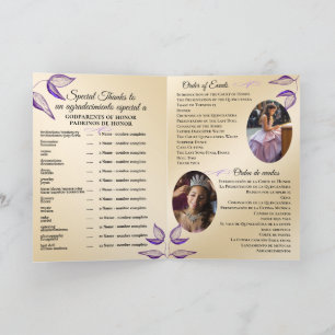 Bilingual Quinceañera Order of Events Program