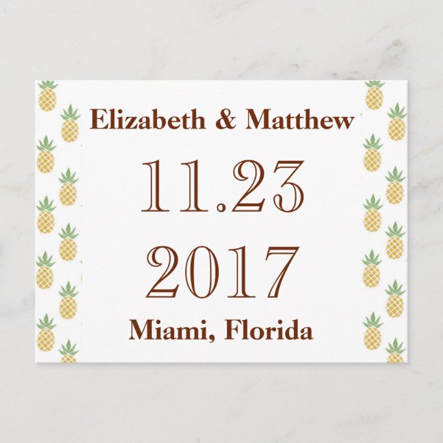 Bilingual Save the Date Postcard Tropical (Front)