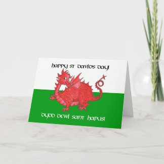 Bilingual St David's Day Dragon Greeting Card