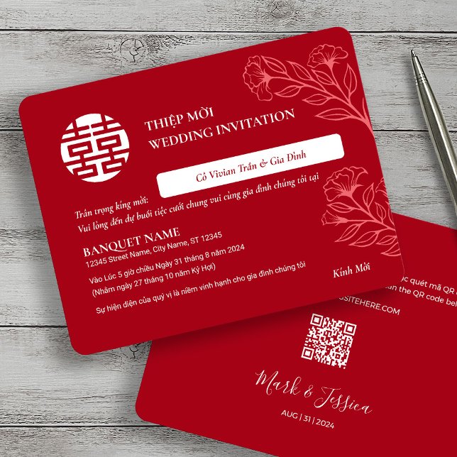 Bilingual Vietnamese English Red Wedding Thiep Moi (Creator Uploaded)