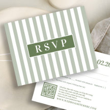 Bilingual Vietnamese Modern Striped RSVP Card