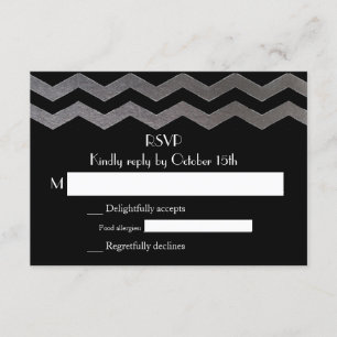 Bilingue Soirée Soirée Soirée Chevron Mariage RSVP