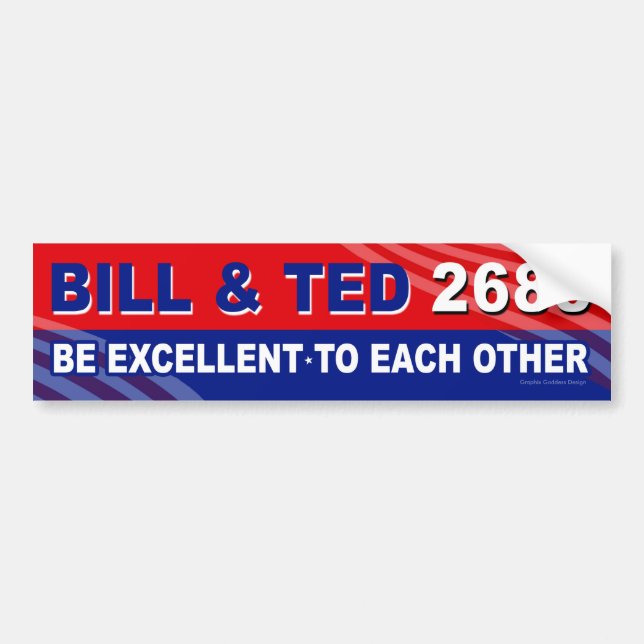 Bill and Ted for President 80's bumper sticker (Front)