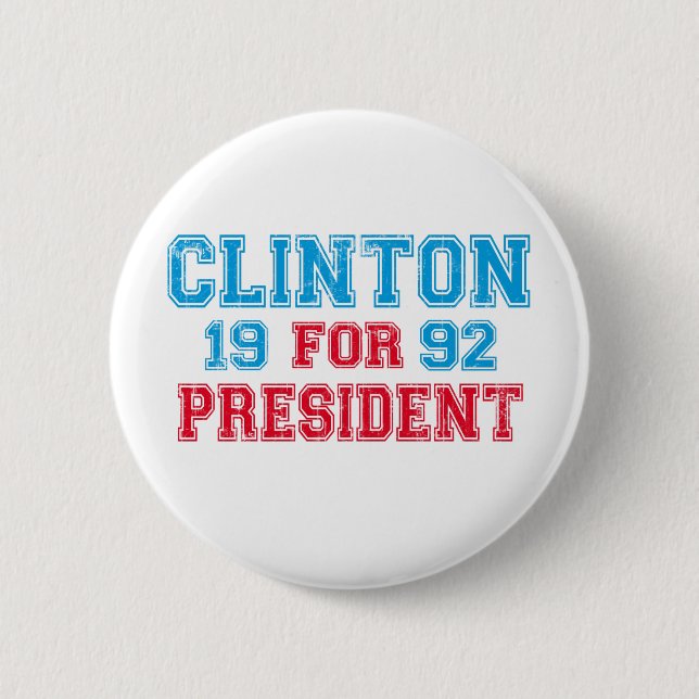 Bill Clinton 1992 2 Inch Round Button (Front)