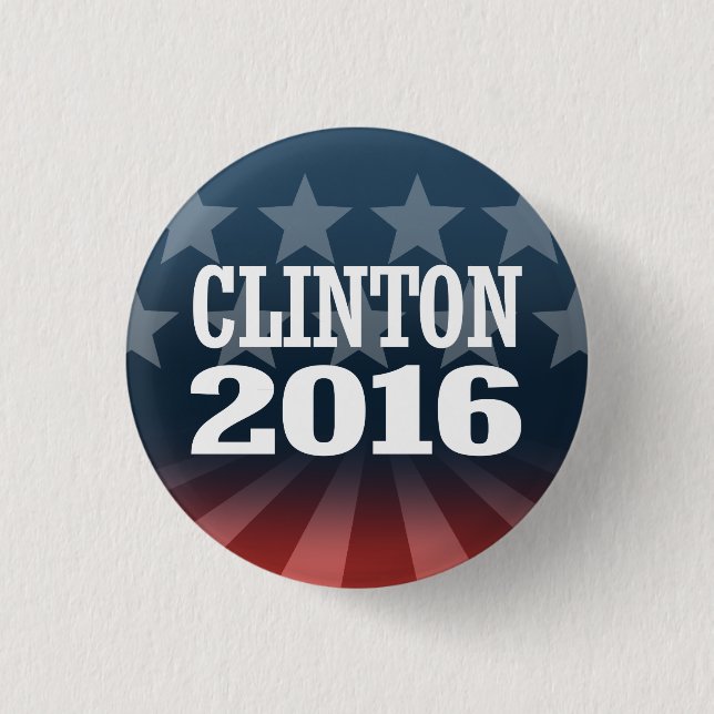 BILL CLINTON 2016 1 INCH ROUND BUTTON (Front)