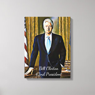 Bill Clinton 42nd President Keepsake Canvas Art