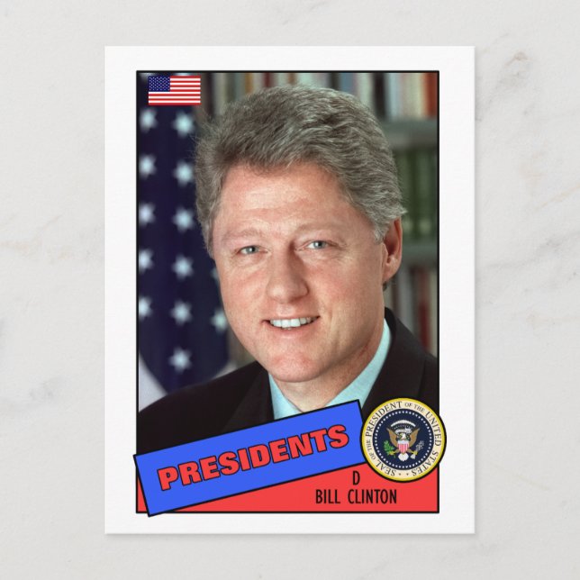 Bill Clinton Baseball Card (Front)