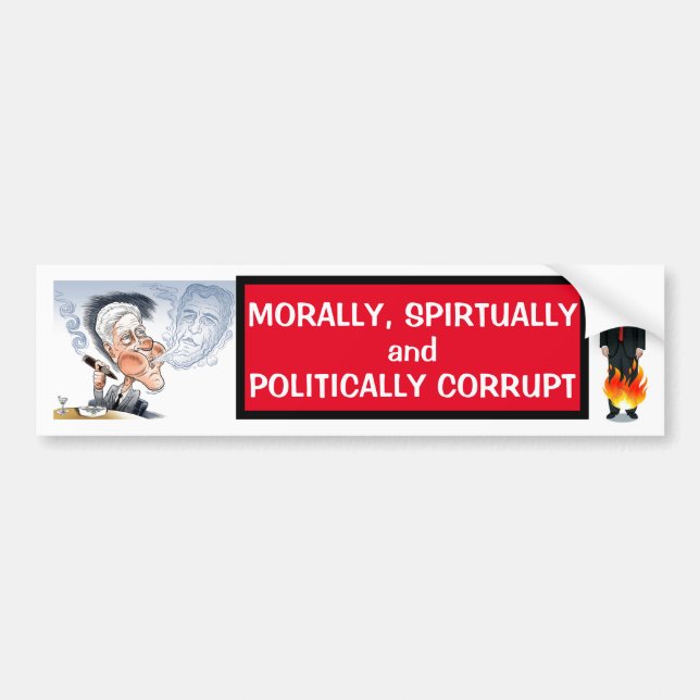 Bill Clinton, Donald Trump and Jeffrey Epstein Bumper Sticker (Front)