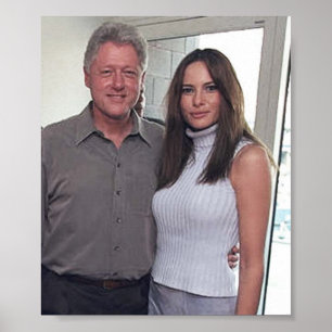Bill Clinton & Melania Trump At The 2000 U.S. Open Poster